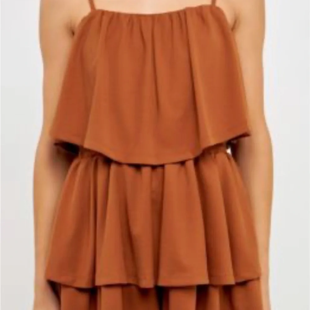 GREY LAB Brown Tiered Ruffled Romper - Picture 6 of 6